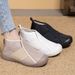 2025 Winter New Fashion Shoes With Fleece Lining, Thickened And Warm Snow Women's Casual Cotton Boots, One Piece_vogvips.com
