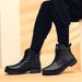 Men's Medium Tube Martin Boots, Irst Layer Large Size Trendy Men's Leather Boots, Thick Sole Heightening High-top Tooling Shoes_vogvips.com