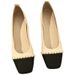 2025 New Spring And Autumn Color Blocked Small Fragrant Style Women's Pearl Chain Low Heel Versatile Square Head Shallow_vogvips.com