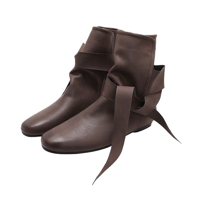 Niche Design Bow Tie Ankle Boots Women's Skinny Boots Flat Boots Short Tube Slim Strap Martin Boots Women_vogvips.com
