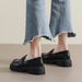 Small Thick-soled Leather Shoes For Women, Black Retro Loafers, Soft-soled Commuter Work Shoes_vogvips.com
