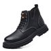 European Warm Series Men's Martin Autumn British Style Trendy Mid-Top Leather Internet Celebrity Work High-Top Boots With Fleece Cotton Shoes_vogvips.com