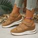 Women's Summer Platform Sandals Slip-On Hollow Out Breathable Thick Bottom Shoes Large Size Magic Tape Flats Size_vogvips.com