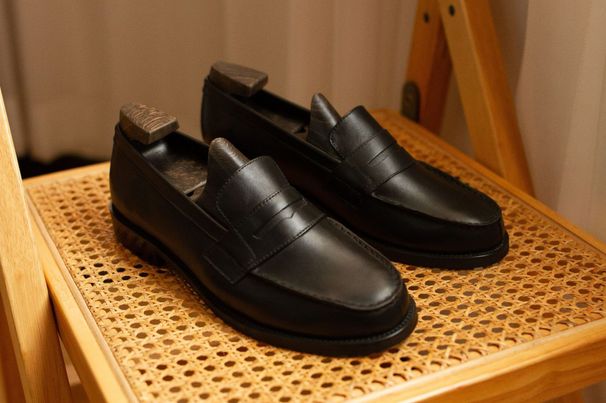 Euro Step Premium Black British Handmade Slip-On Lazy Suit Formal Round-Toe Height-Increasing Loafers_vogvips.com