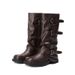 Internet Celebrity Belt Buckle Mid-Calf Pile For Women Spring And Autumn New Western Long Cowboy With Pants Tube Martin_vogvips.com