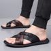 Bitish Style Men's Leathe Sandals Fashion Flat Designe Open Toe Non-Slip Slippes Casual Outdoo Summe Beach_vogvips.com