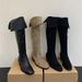 2024 Korean Style Autumn Winter New Thick Heel Over-the-Knee Studded Soft Suede Black Fashion Long Boots For Women_vogvips.com