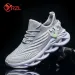 YRZL Men Sports Running Jogging Shoes Casual Sneakers Outdoor Breathable Mesh Women Light Shock-absorption Black Tennis_vogvips.com