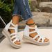 Cross-Border Plus Size Shoes 2025 New Summer Women's Soft Leather Wedge Rhinestone Back Zipper Roman Thick-Soled Sandals_vogvips.com