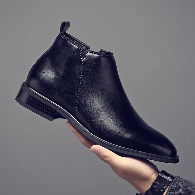 Martin Boots Men's Leather Pointed Single Chelsea Boots Men's High-top Leather Shoes Style Men's Boots Low-top_vogvips.com