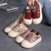 Muffin Sole White Shoes Student Big Head Casual Shoes Round Head Hollow Hole Shoes Women_vogvips.com