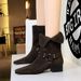 9625-2 Vintage Western Style Fashion Square Toe Buckle Mid-Heel Chunky Heel Suede Thin Single Mid-Calf Women's Boots_vogvips.com