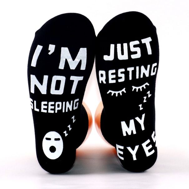 Pure cotton casual sports socks explosive sole creative letter non-slip adhesive floor socks_vogvips.com