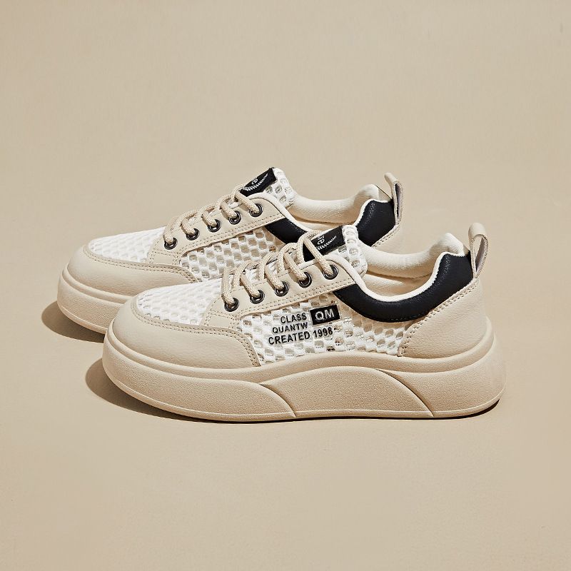 Mesh White Shoes Female Students Breathable Heightening Shoes Board Shoes Casual Shoes_vogvips.com