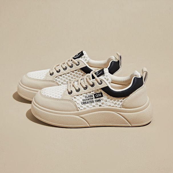 Mesh White Shoes Female Students Breathable Heightening Shoes Board Shoes Casual Shoes_vogvips.com