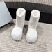 2024 New Women's Big Toe Snow Mid-Calf With Fleece Lining Thickened Non-Slip Furry Cotton Shoes Lamb Wool Warm Boots_vogvips.com