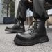 Show Leg Thin Inner Height Increase Martin Boots Men's Platform Fashion Boots Height Increase Shoes_vogvips.com