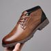 HPIOPL Men's Classic Martin Boots - Vintage Style Work Boots With Side Zipper & Metal Accents, Comfortable Round Toe, PU Leather_vogvips.com