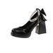Mary Jane Single Shoes Female Spring And Autumn Fairy Wind Word Belt Fashion Shoes Pearl Thick Heel Skirt High Heels_vogvips.com