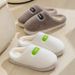 Home Autumn Winter Men Indoor Non-Slip Thick Sole Fleece-Lined Warm Cotton Slippers Couples Comfortable Maternity Shoes_vogvips.com