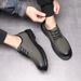 Spring Workwear Men's Shoes, British Style Martin Boots, Round Black Low Cut Genuine Leather, Large Toe Casual Small Shoes, Boots, Leather,_vogvips.com