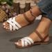 Women's Beach Glamour San Elastic Ankle Strap Casual Bohemian Crossover Lace-up Simple Holiday Summer Soft-soled_vogvips.com