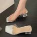 New Women's Transparent Flip-flops With Thick, Ultra-high Heels, Square Heads And Exposed Toes_vogvips.com