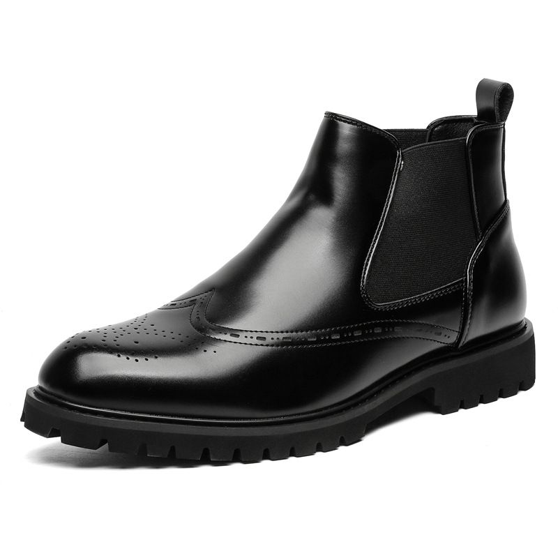 Men's Leather Boots High-top Shoes Thick Sole Heightened Soft Leather Surface Daily Leisure Work Commute Martin Boots_vogvips.com