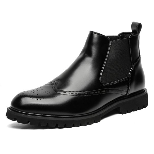 Men's Leather Boots High-top Shoes Thick Sole Heightened Soft Leather Surface Daily Leisure Work Commute Martin Boots_vogvips.com