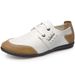 ct Suitable For All Seasons Men's Casual Youth British Breathable Soft Surface Leather Lace-up White Loafers Trendy Shoes For Men_vogvips.com