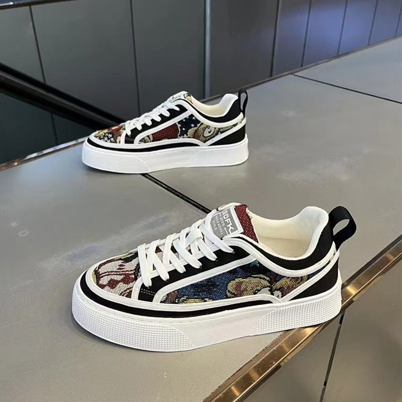 Diyan Summer Men's 2024 New Breathable Fashion Versatile Canvas Trendy Thick Sole Graffiti Casual Sports Shoes_vogvips.com