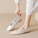 French Bow Mary Jane Shoes Women's Flat Bottom One Word With Light Mouth Single Shoes With Skirt_vogvips.com