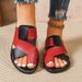 2026 New Fashionable Color-Block Versatile Toe-Loop Sandals For Women, Comfortable Casual Beach Non-Slip Slippers_vogvips.com