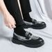 Loafers, Brogue Carved Trendy Thick-soled Height-increasing Slip-ons, Business Casual Large-toe Leather Shoes, Men's_vogvips.com