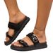 Plus Size Platform Beach Sandals For Women, Suitable For Outdoor Wear, Summer New Style Buckle Flip Flops_vogvips.com