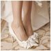 MTX French Style White Satin High Heels Unique Design Suitable For All Seasons Daily Wear Wedding Bride Bowknot Single Shoes_vogvips.com