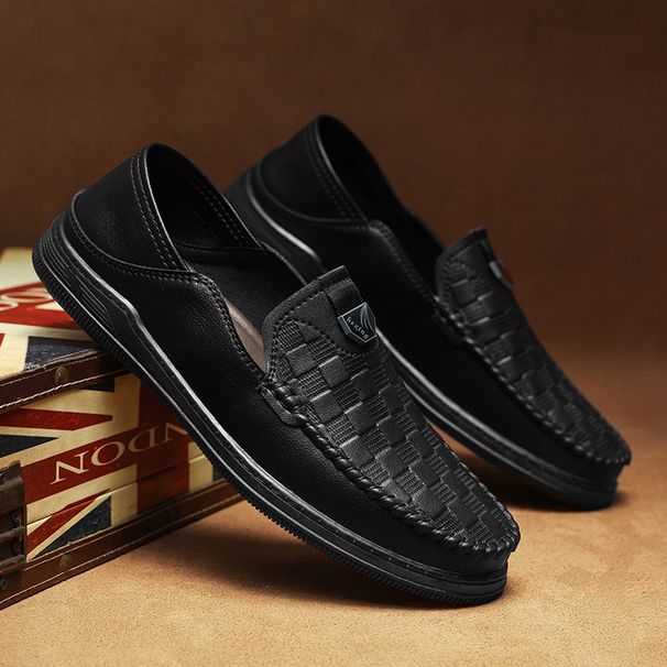 Slip-on Lazy Bean Shoes Leather Men Autumn Casual Leather Shoes Men_vogvips.com