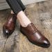 Pointed Toe Business British Style Brogue Carved New Hairstyle Loafers Casual Leather Men's Wedding Shoes_vogvips.com