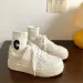 2026 Spring Trendy White Sneakers For Women, Leather Chunky Sole Platform Shoes, Street Style Must-Have Casual Shoes_vogvips.com