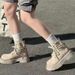 2024 Autumn Winter New Versatile Short Flip Cover Two-Way Martin British Style Thick Sole Yellow Boots_vogvips.com