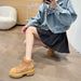 Meh Yellow Summer New Style Height-Increaing Genuine Leather Martin For Women Outdoor Veratile Thick-Soled Short_vogvips.com