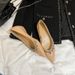 Flat Shoes Women's Nude Fashion Versatile Pointed Rhinestones Are Not Tired Of Feet Temperament Single Shoes_vogvips.com