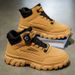 Men's Martin Boots Autumn Thick-Soled Anti-Slip Work Shoes Short Boots High-Top Casual Yellow Boots Men's Trendy Shoes_vogvips.com