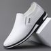 2026 Spring And Autumn New Men's Casual Leather Shoes, Genuine Breathable, Leather, Soft Sole, White Loafers 9701_vogvips.com