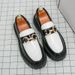 Loafers Business Formal Men's Slip-On Casual British Style Youth Glossy Platform Heel Height Increasing Leather Shoes_vogvips.com