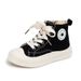 Girls' Boys' Korean Style Canvas Sneakers White mid Top Zipper Side Student Spring Autumn Trendy Athletic Shoes_vogvips.com