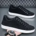 Mens All Black Durable Suede Sneakers With Rhinestone Logo And Toe Cap_vogvips.com