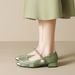 Square Head French Mary Jane Shoes New Chinese Style Thick Heel Shallow Mouth Single Shoes Women_vogvips.com