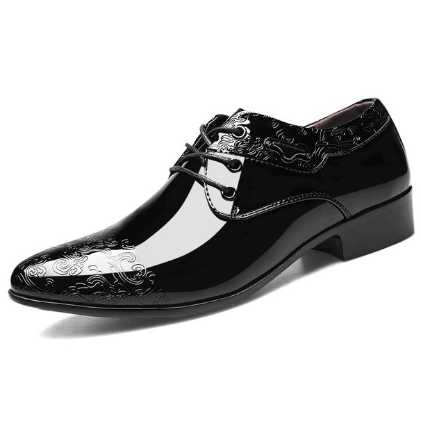 Large Size 48 Business Casual Carved Men's Pointed Toe Glossy Youth Trendy Wedding Formal Leather Shoes For Men_vogvips.com