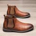 European Warm Series Spring And Autumn New British Style Men's Martin Leather Youth Non-Slip Breathable Versatile Short Boots_vogvips.com